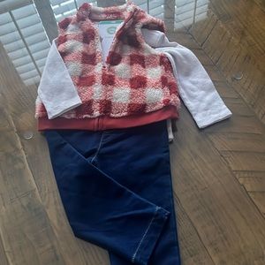 NWT baby 3 piece set by Little Me. Pants, vest & onsie 18 month